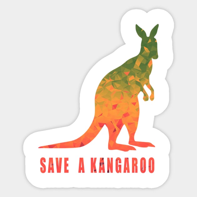 Save A Kangaroo Animal Lovers Support Australia Sticker by Creativefamz